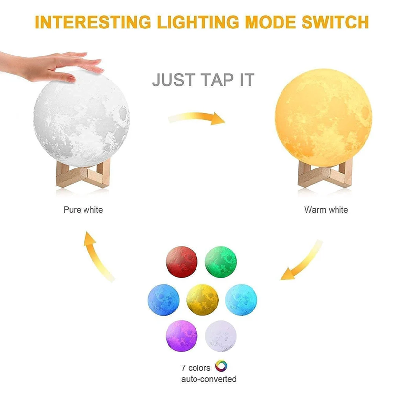 3D Moon Table Lamp