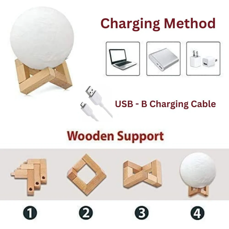 3D Moon Table Lamp